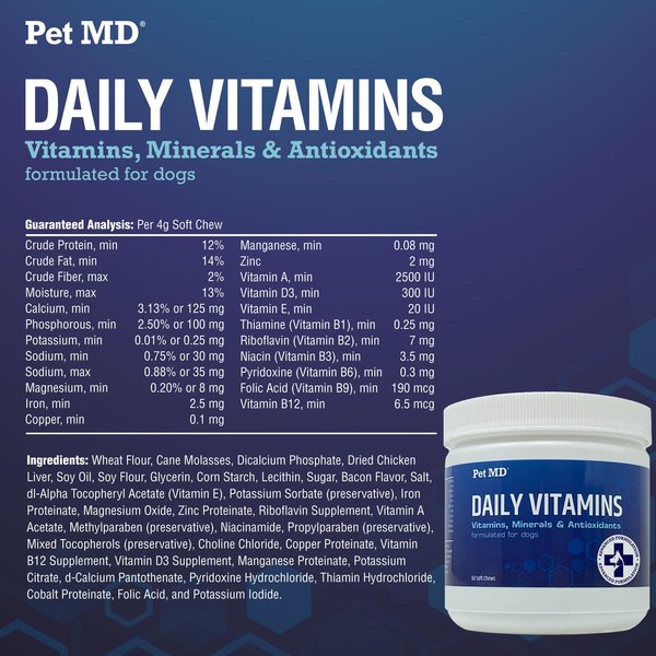Pet MD Multivitamin Immune Booster Dog Supplement, 60 count