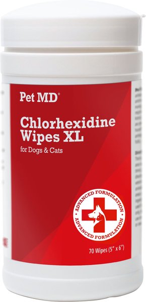 Pet MD Chlorhexidine Antiseptic Dog & Cat Wipes, 70 count slide 1 of 7