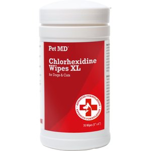 Pet MD Chlorhexidine Antiseptic Dog & Cat Wipes, 70 count