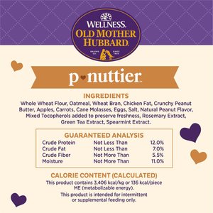 Old Mother Hubbard by Wellness Classic P-Nuttier Natural Large Oven-Baked Biscuits Dog Treats, 6-lb box