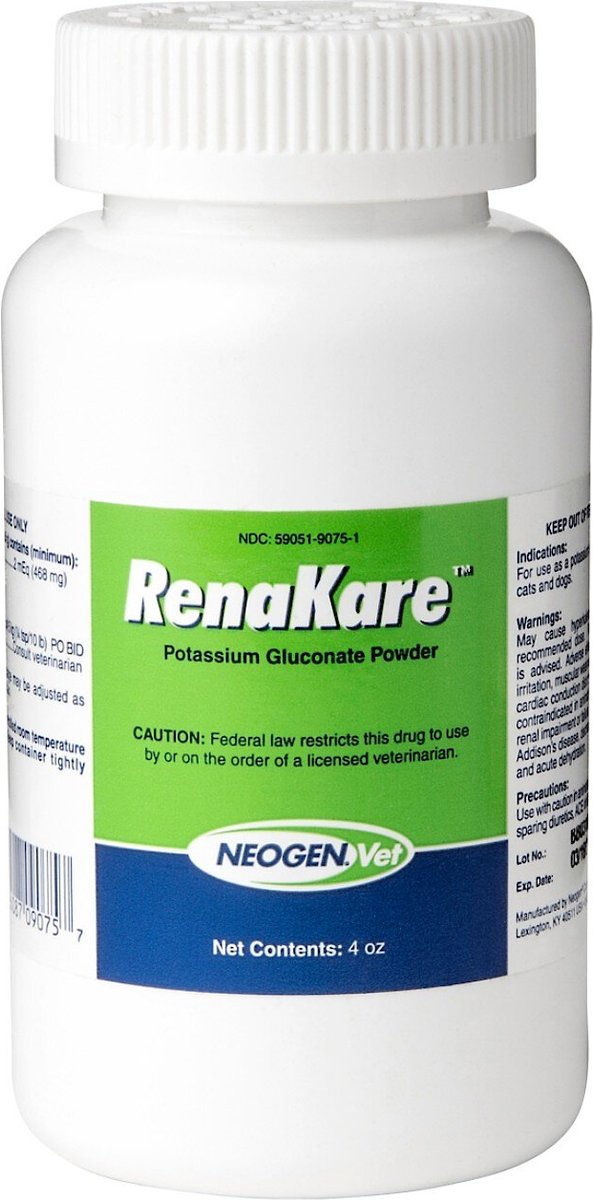 RENAKARE (Potassium Gluconate) Powder for Dogs & Cats, 4-oz 