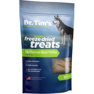 Dr. Tim's Elk & Venison Meat Patties Freeze-Dried Dog Treats, 18-oz bag