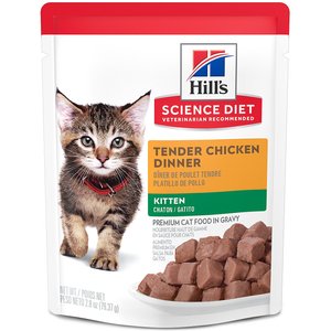 Hill's Science Diet Kitten Tender Chicken Recipe Cat Food, 2.8-oz pouch, case of 24