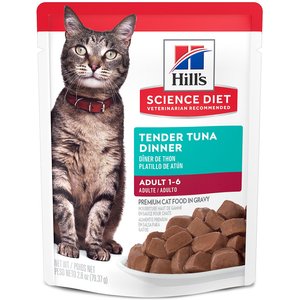 Hill's Science Diet Adult Tender Tuna Recipe Cat Food, 2.8-oz pouch, case of 24