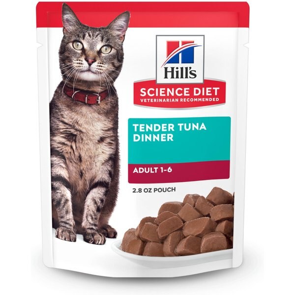 Hill's Science Diet Adult Tender Tuna Recipe Cat Food, 2.8-oz pouch, case of 24