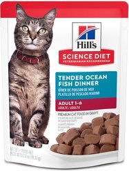 Hill's Science Diet Adult Tender Ocean Fish Recipe Cat Food, 2.8-oz pouch, case of 24