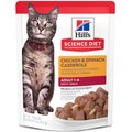 Hill's Science Diet Adult Chicken & Spinach Casserole Recipe Cat Food, 2.8-oz pouch, case of 24