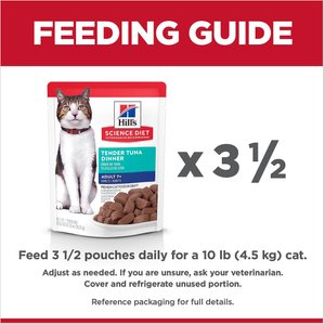 Hill's Science Diet Adult 7+ Tender Tuna Recipe Cat Food, 2.8-oz pouch, case of 24