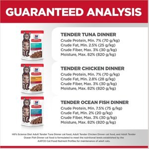Hill's Science Diet Adult Tender Dinner Variety Pack Cat Food, 2.8-oz pouch, case of 12