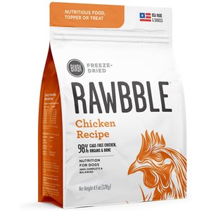 BIXBI Rawbble Chicken Recipe Grain-Free Freeze-Dried Dog Food, 4.5-oz bag