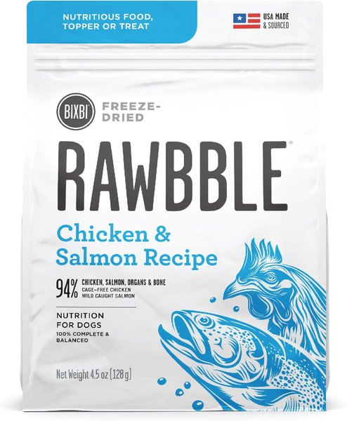 BIXBI Rawbble Chicken Salmon Recipe Grain Free Freeze Dried Dog