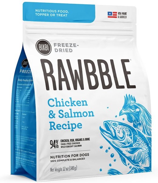 BIXBI Rawbble Chicken & Salmon Recipe Grain-Free Freeze-Dried Dog Food, 12-oz bag slide 1 of 7