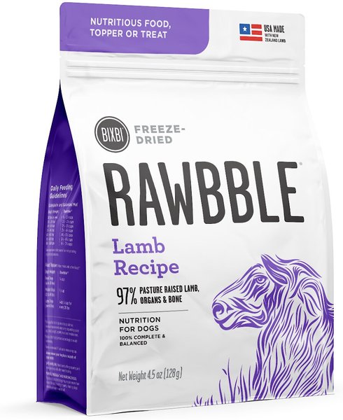 BIXBI Rawbble Lamb Recipe Grain-Free Freeze-Dried Dog Food, 4.5-oz bag slide 1 of 7