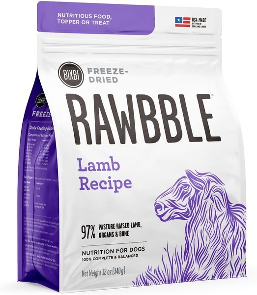 BIXBI Rawbble Lamb Recipe Grain-Free Freeze-Dried Dog Food, 12-oz bag slide 1 of 7