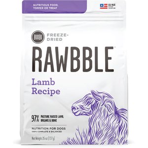 BIXBI Rawbble Lamb Recipe Grain-Free Freeze-Dried Dog Food, 26-oz bag