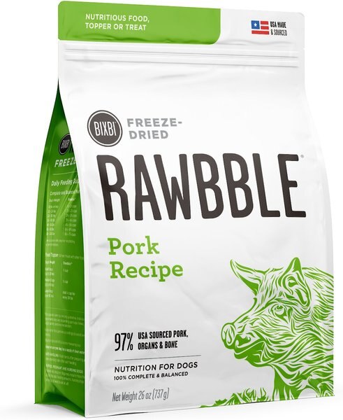 BIXBI Rawbble Pork Recipe Grain-Free Freeze-Dried Dog Food, 26-oz bag slide 1 of 7
