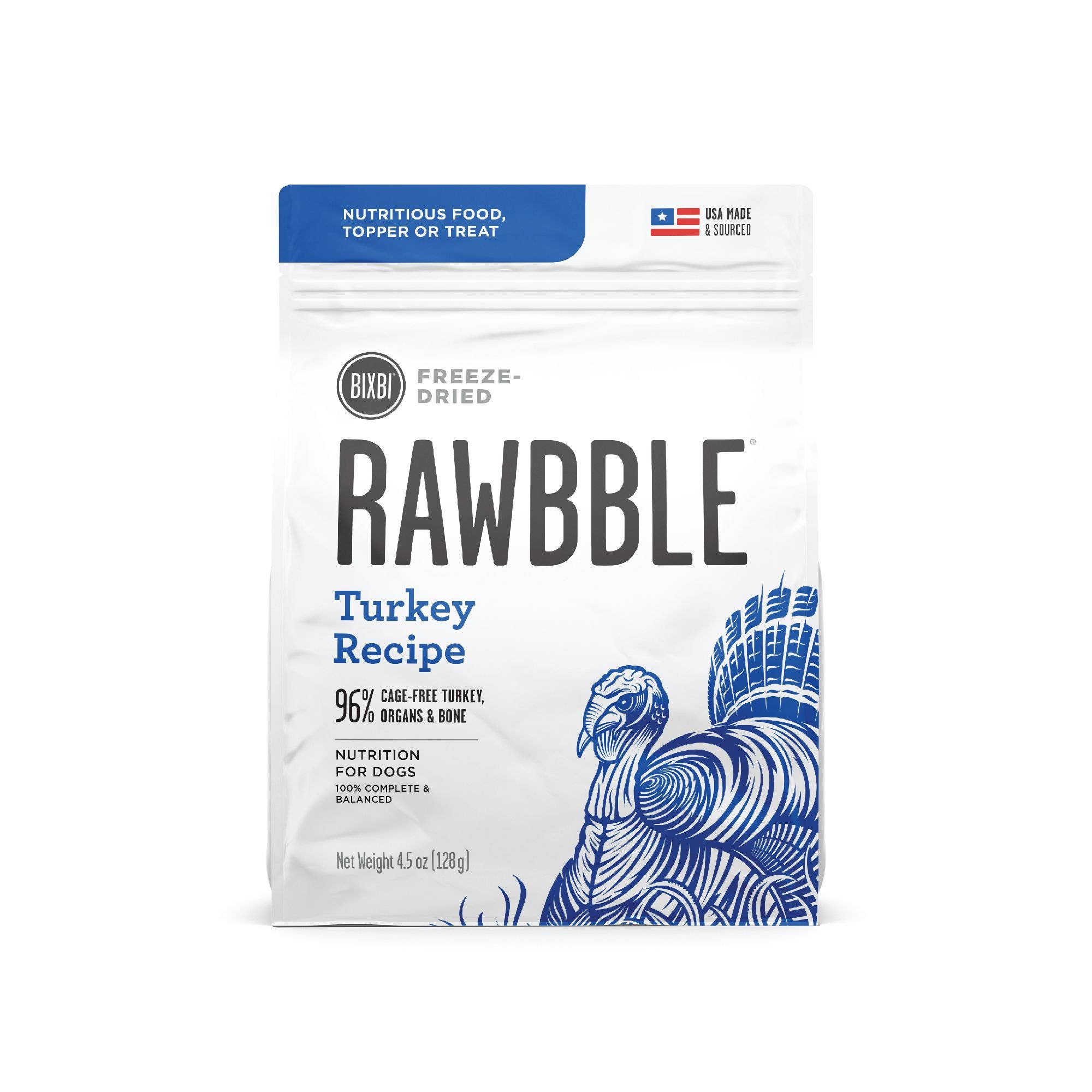 BIXBI Rawbble Turkey Recipe Grain Free Freeze Dried Dog Food