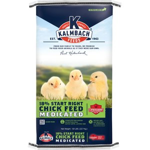 Kalmbach Feeds 18% Protein Start Right Medicated Chick Feed, 50-lb bag