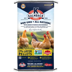 Kalmbach Feeds All Natural Non-GMO 17% Protein Layer Pellets Chicken Feed, 50-lb bag