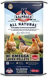 Kalmbach Feeds All Natural Hi Omega 17% Protein Layer Pellets Chicken Feed, 50-lb bag