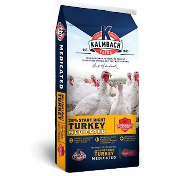 Kalmbach Feeds 28% Start Right Medicated Turkey Feed, 50-lb bag