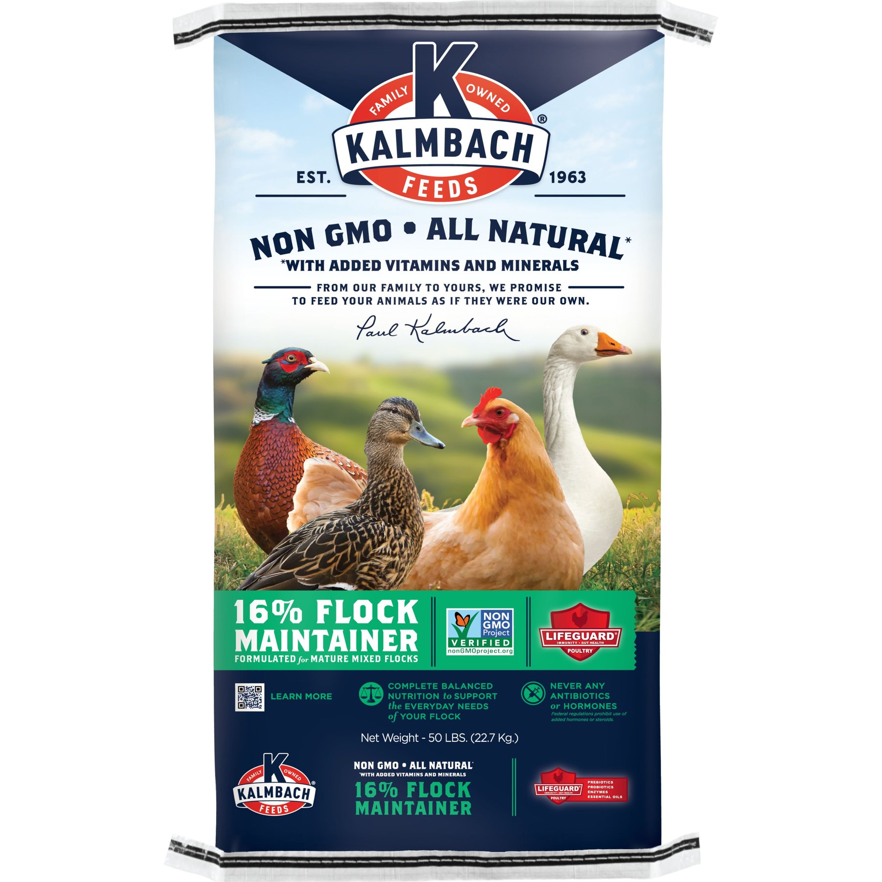 KALMBACH FEEDS All Natural Non-GMO 16% Protein Flock Maintainer Poultry ...