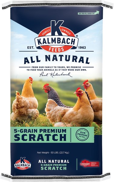 Kalmbach Feeds All Natural 5-Grain Premium Scratch Chicken Feed, 50-lb bag slide 1 of 7