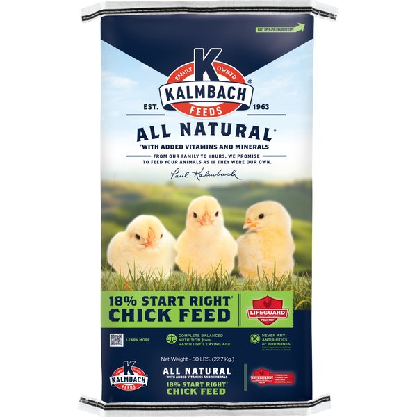 Kalmbach Feeds All Natural Non Gmo 18 Protein Start Right Chick Feed 50 Lb Bag