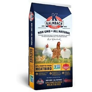 Kalmbach Feeds All Natural Non-GMO 22% Start to Finish Meatbird Poultry Feed, 50-lb bag