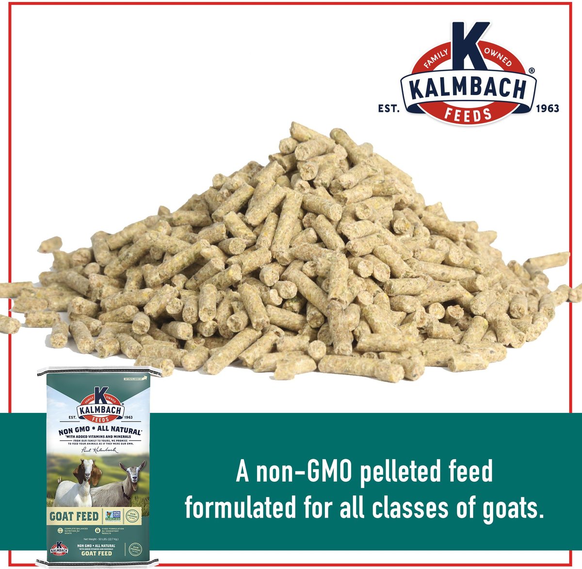 KALMBACH FEEDS 16 NonGMO Pelleted Goat Feed, 50lb bag