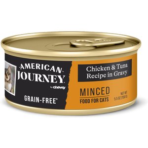 American Journey Minced Chicken & Tuna Recipe in Gravy Grain-Free Canned Cat Food, 5.5-oz, case of 24