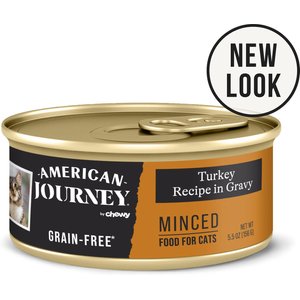 American Journey Minced Turkey Recipe in Gravy Grain-Free Canned Cat Food, 5.5-oz, case of 24