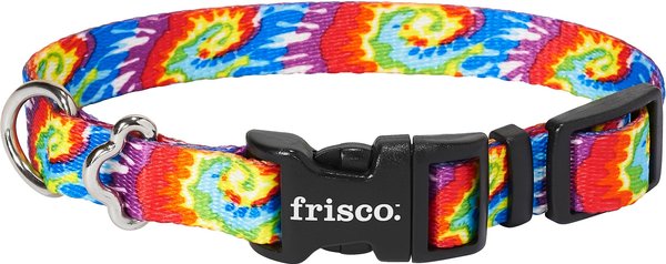Frisco Tie Dye Swirl Polyester Dog Collar, X-Small: 8 to 12-in neck, 5/8-in wide slide 1 of 5