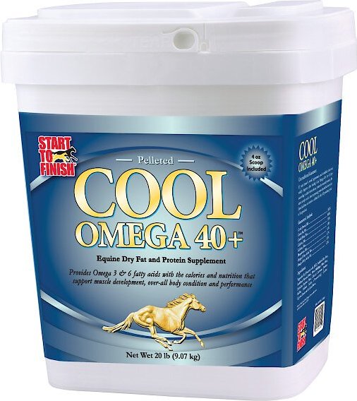 Manna Pro Cool Omega 40+ Equine Dry Fat & Protein Energy Pellets Horse Supplement, 20-lb tub slide 1 of 6