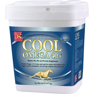 Manna Pro Cool Omega 40+ Equine Dry Fat & Protein Energy Pellets Horse Supplement, 20-lb tub