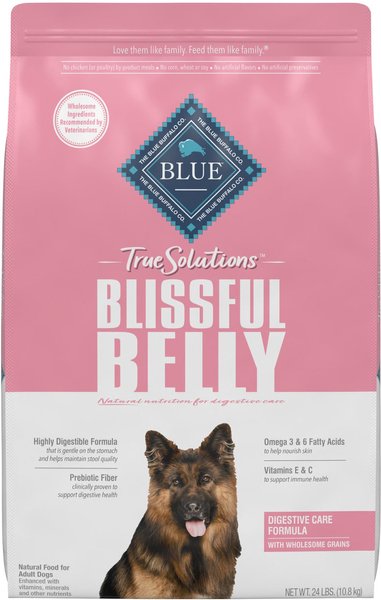 Blue Buffalo True Solutions Blissful Belly Digestive Care Formula Dry Dog Food, 24-lb bag slide 1 of 9