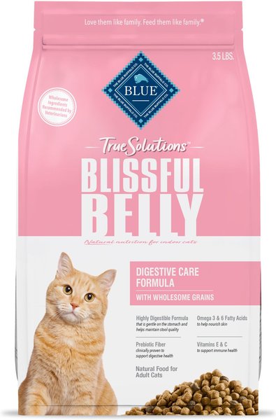 Blue Buffalo True Solutions Blissful Belly Digestive Care Formula Dry Cat Food, 3.5-lb bag slide 1 of 10