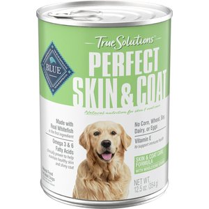 Blue Buffalo True Solutions Perfect Skin & Coat Natural Whitefish Adult Wet Dog Food, 12.5-oz, case of 12