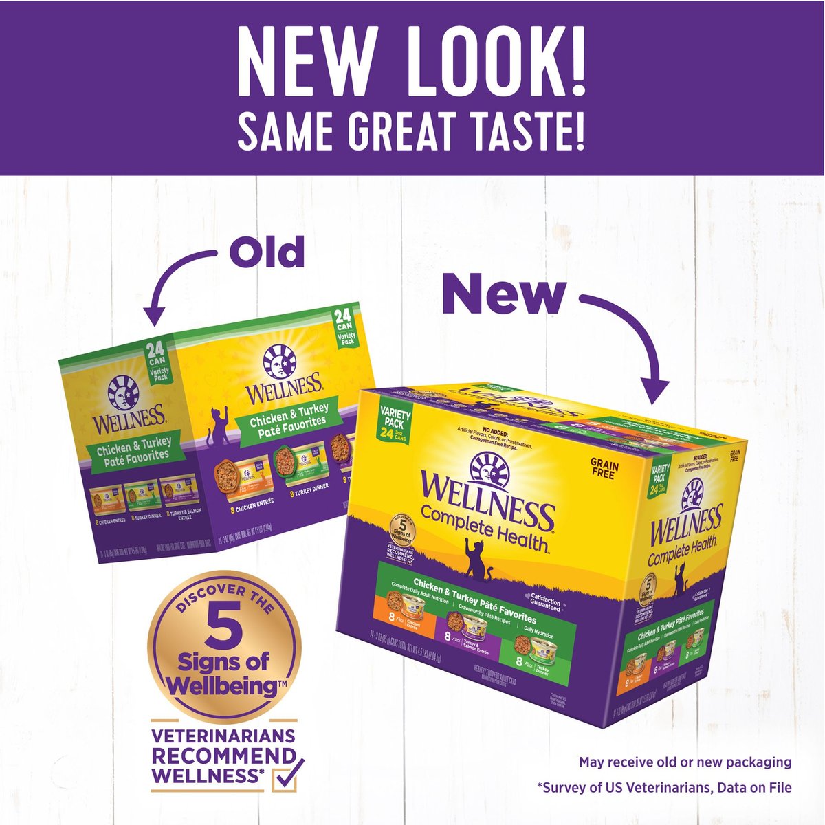 WELLNESS Complete Health Chicken & Turkey Pate Favorites Canned Cat Food, 3oz, case of 24