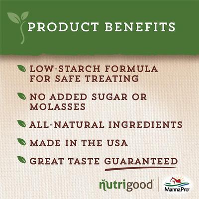 Show full view: Manna Pro NutriGood Low-Sugar Snax Apple Flavor Horse Treats, 4-lb bag slide 6 of 7