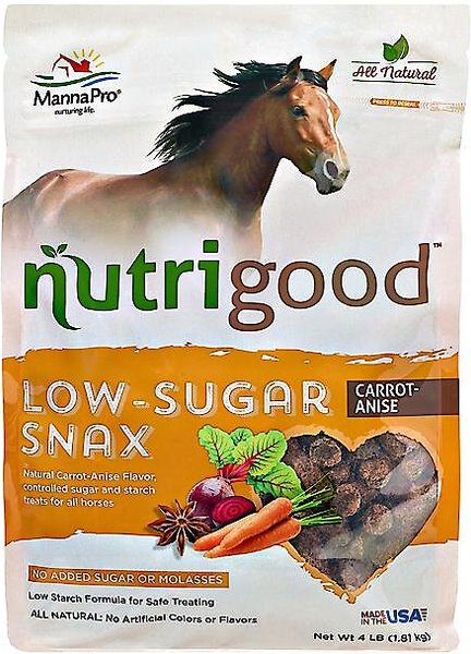 Manna Pro NutriGood Low-Sugar Snax Carrot-Anise Flavor Horse Treats, 4-lb bag slide 1 of 7