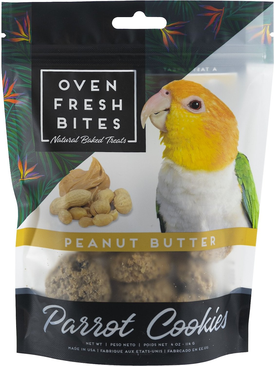 CAITEC Oven Fresh Bites Peanut Butter Cookies Parrot Treats, 4oz bag