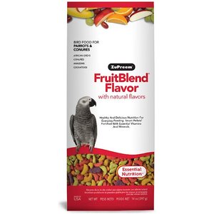 ZuPreem FruitBlend Flavor with Natural Flavors Daily Parrot & Conure Bird Food, 0.875-lb bag