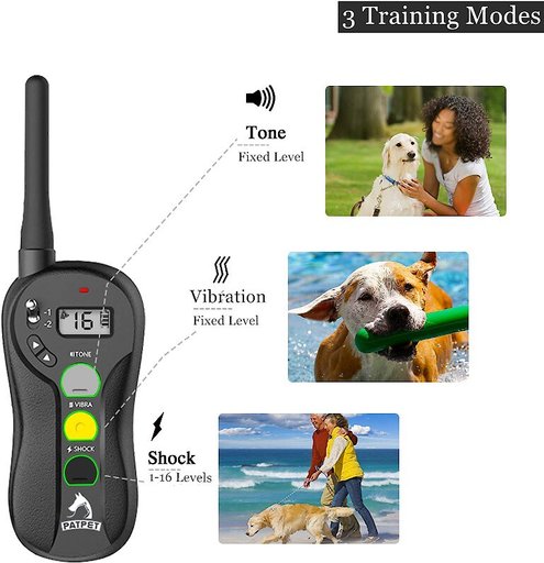 PATPET P640 Outdoor Remote Dog Training Shock Collar, 1000M