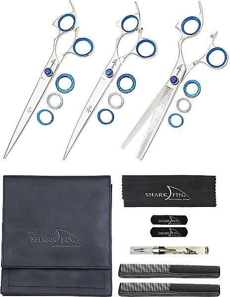 Shark Fin Right Hand Non-Swivel Deluxe Dog Shear Grooming Kit, 9-in slide 1 of 1