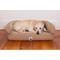 Show in main carousel: 3 Dog Pet Supply EZ Wash Headrest Bolster Dog Bed with Removable Cover, Tan, Small slide 1 of 8