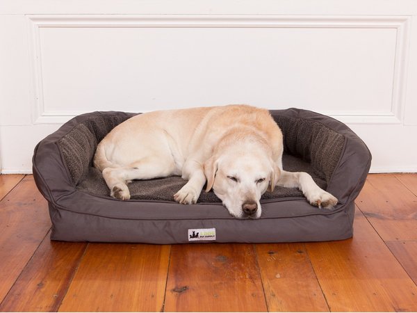 3 Dog Pet Supply EZ Wash Headrest Bolster Dog Bed w/Removable Cover, Slate, Small slide 1 of 4