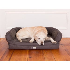 3 Dog Pet Supply EZ Wash Headrest Bolster Dog Bed w/Removable Cover, Slate, Small