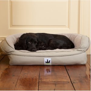 3 Dog Pet Supply EZ Wash Headrest Orthopedic Bolster Dog Bed w/Removable Cover, Sage, Medium