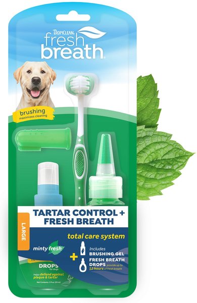TropiClean Fresh Breath Total Care Dental Kit for Large Dogs slide 1 of 7